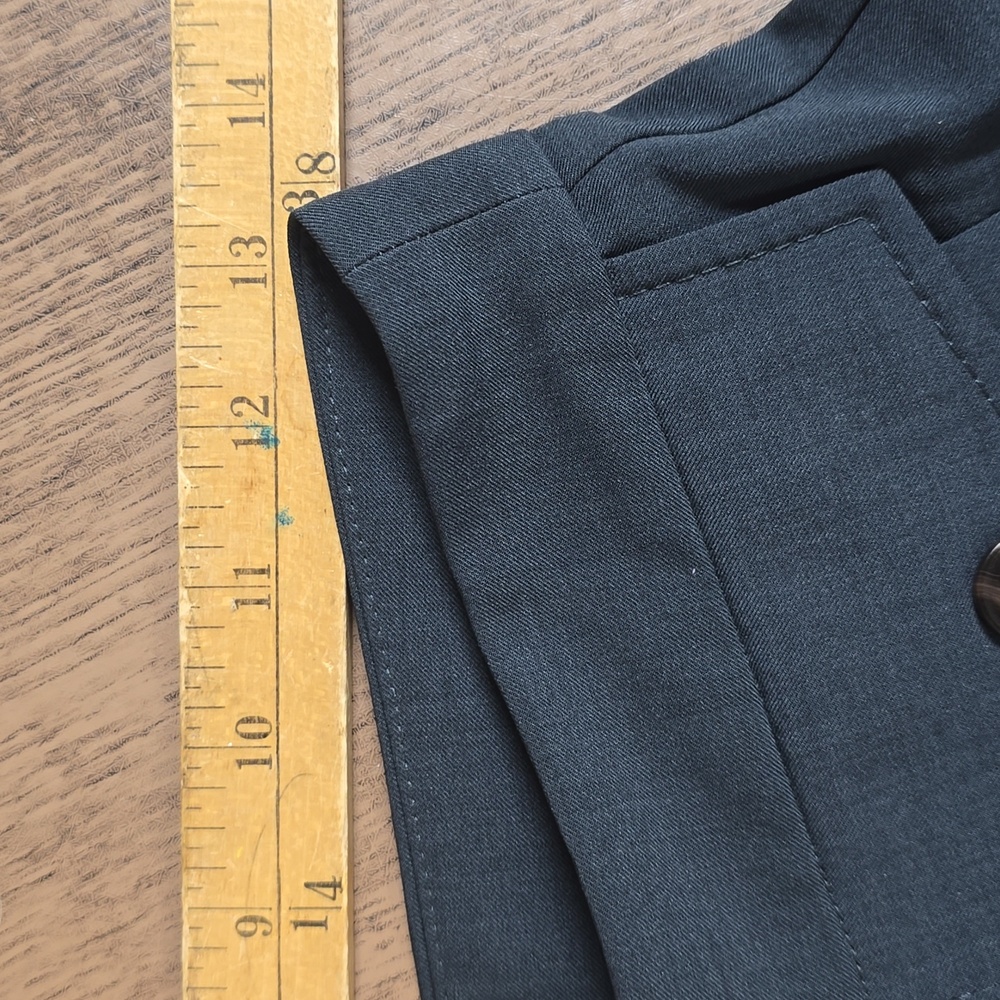 TOPSHOP High waisted Navy Dress Pants Women Sz 6 X 28 Barrel Style Tucks - Picture 3 of 6